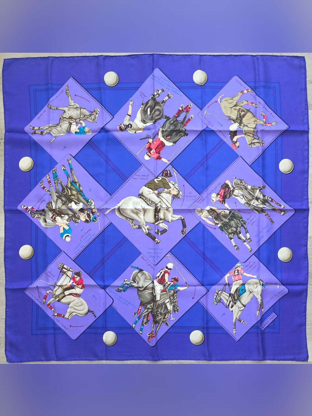 Hermes Le Monde Du Polo Silk Scarf